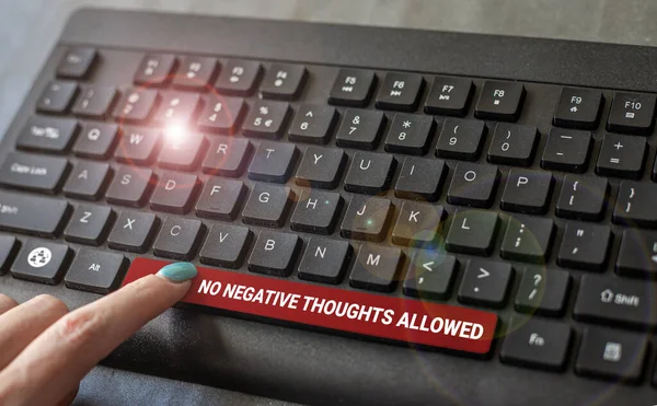 Hand Writing Sign Negative Thoughts Allowed Conceptual Photo Always Positive — Stok fotoğraf