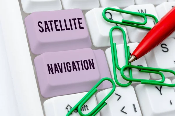 Visualizzazione Dei Segnali Navigazione Satellitare Sistema Panoramica Aziendale Che Fornisce — Foto Stock