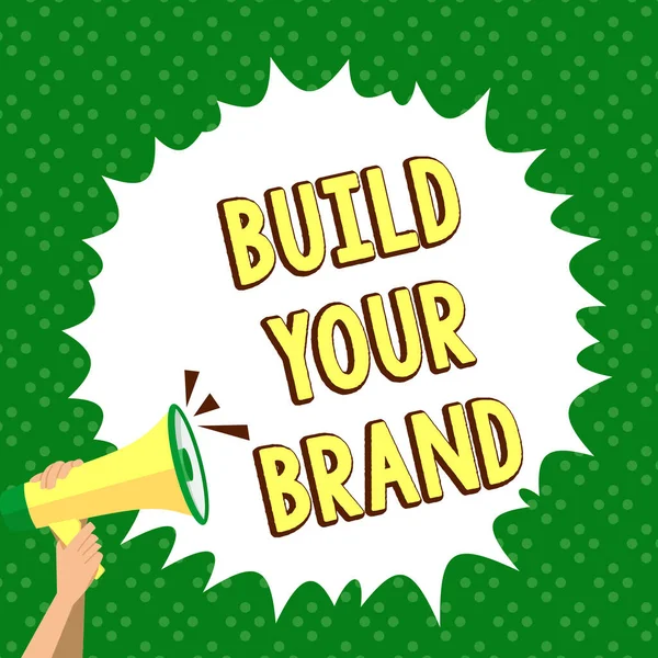 Zarejestruj Wyświetlając Build Your Brand Business Idea Make Commercial Identity — Zdjęcie stockowe