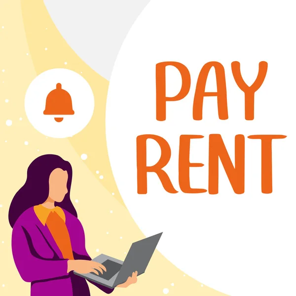 Text caption presenting Pay Rent, Business overview To pay money in exchange for the use of someone elses property