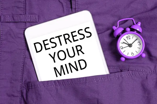 Text Sign Showing Destress Your Mind Business Idea Release Mental — 스톡 사진