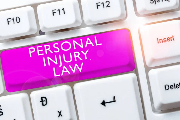 Handwriting text Personal Injury Law, Concept meaning being hurt or injured inside work environment