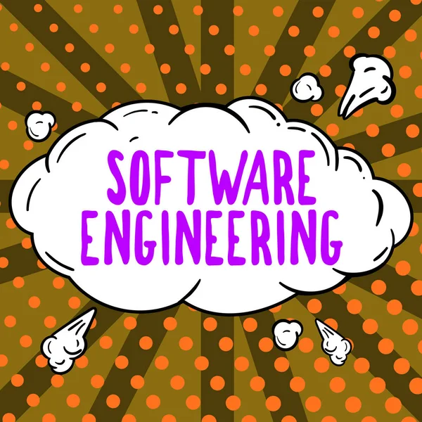 Текст Показывающий Вдохновение Software Engineering Концепт Означающий Разработку Программы Системном — стоковое фото