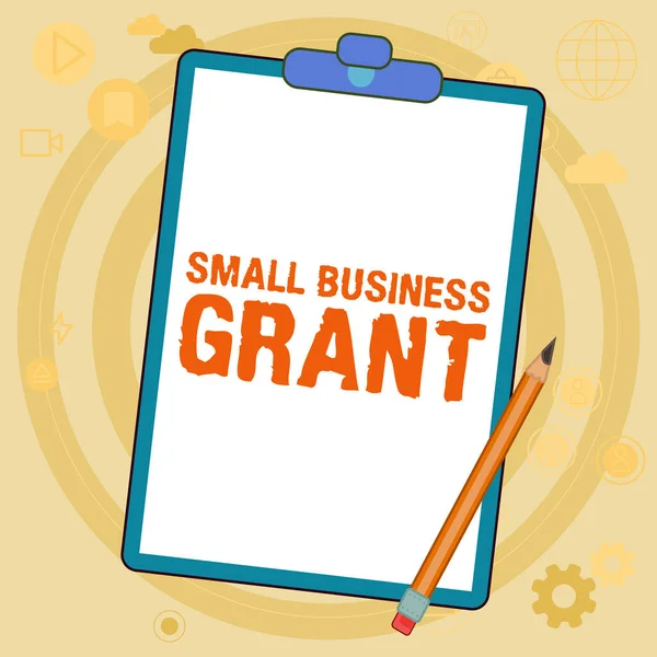 Podpis Tekstowy Przedstawiający Dotację Dla Małych Przedsiębiorstw Word Dla Przedsiębiorstw — Zdjęcie stockowe
