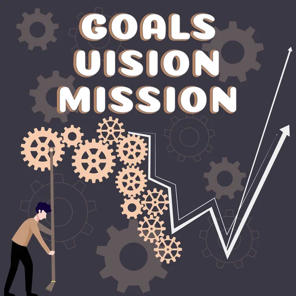 Inspiration Showing Sign Goals Vision Mission Conceptual Photo Practical Planning — Stockfoto