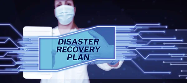 Text sign showing Disaster Recovery Plan, Word Written on having backup measures against dangerous situation