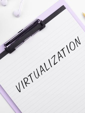 Hand writing sign Virtualization, Business idea application of virtual environment to computer games