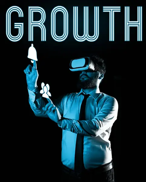Text Caption Presenting Growth Concept Meaning Process Increasing Size Juice — Fotografia de Stock