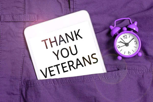 Hand writing sign Thank You Veterans, Business concept Expression of Gratitude Greetings of Appreciation