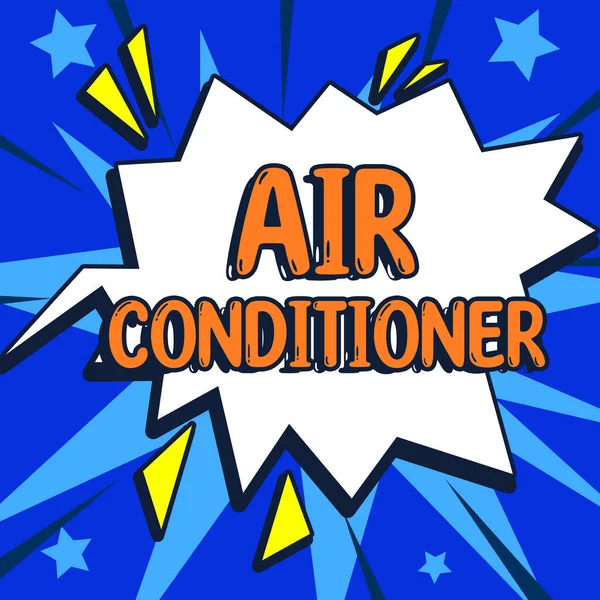Tekstbord Met Airconditioner Business Vitrine Voor Het Wassen Van Lucht — Stockfoto