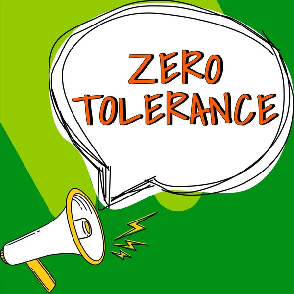 Escrevendo Exibindo Texto Tolerância Zero Ideia Negócio Recusa Aceitar Comportamento — Fotografia de Stock