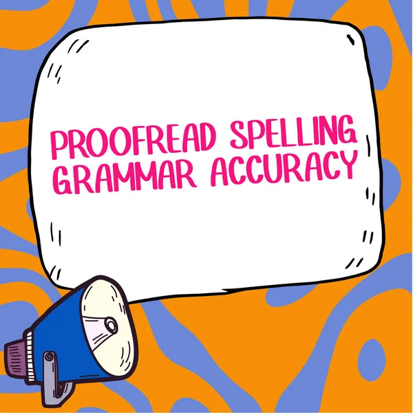 Text Caption Presenting Proofread Spelling Grammar Accuracy Business Overview Reading — Stockfoto
