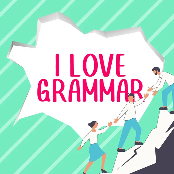 Text Bildtext Presenterar Jag Älskar Grammatik Ord För Handling Beundra — Stockfoto