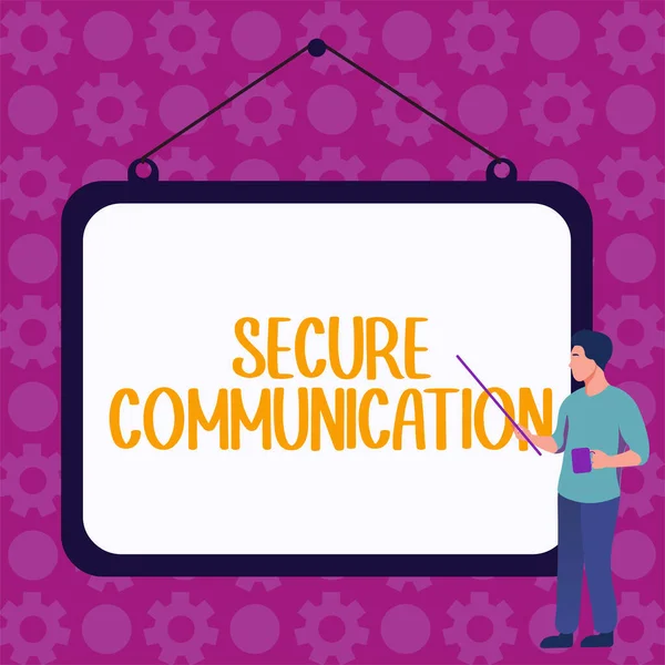 Leyenda Conceptual Comunicación Segura Word Escrito Para Prevenir Acceso Interceptores —  Fotos de Stock
