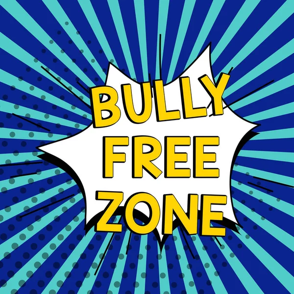 Visualizzazione Concettuale Bully Free Zone Vetrina Aziendale Essere Rispettosi Degli — Foto Stock