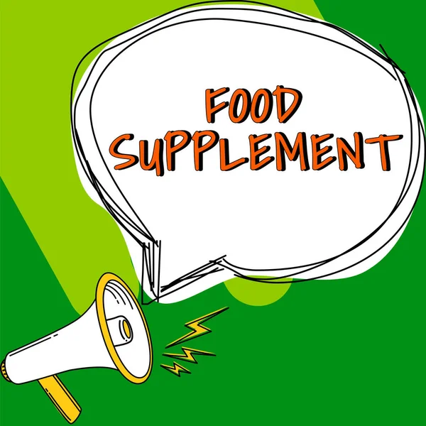 Sign Displaying Food Supplement Word Conditions Practices Preserve Quality Food — Stockfoto