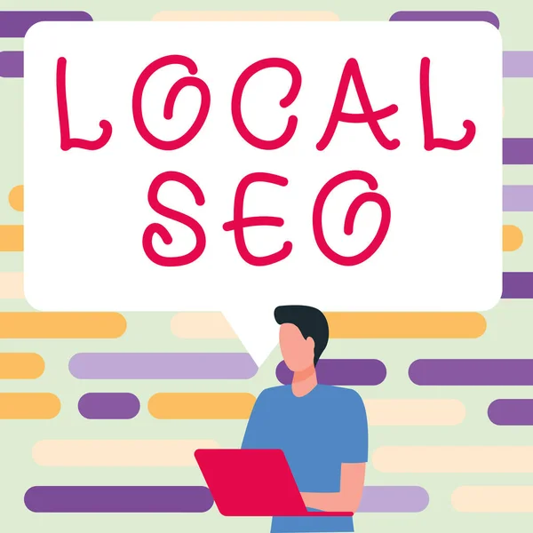 Handschreibzeichen Local Seo Word Ist Eine Effektive Möglichkeit Ihr Unternehmen — Stockfoto