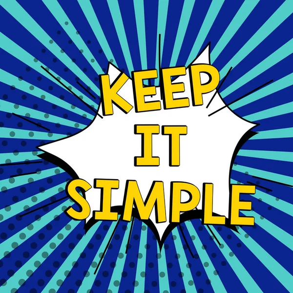 Tekst Die Inspiratie Toont Keep Simple Internet Concept Eenvoudig Het — Stockfoto