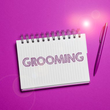 Writing displaying text Grooming, Business showcase hygienic care and enhancing the appearance of the pets