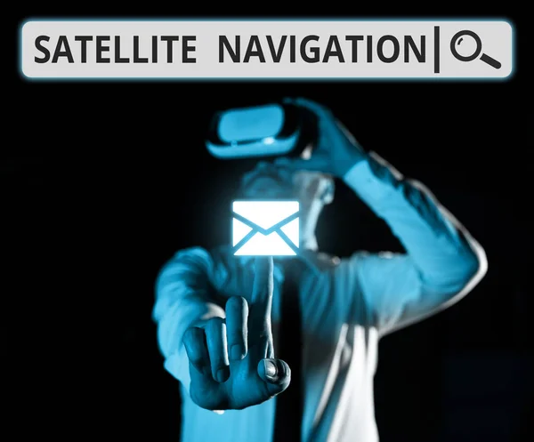 Didascalia Testo Che Presenta Navigazione Satellitare Sistema Concetto Aziendale Che — Foto Stock