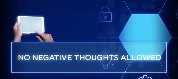 Znak Tekstowy Pokazujący Negative Thoughts Dozwolone Pomysł Biznes Zawsze Pozytywne — Zdjęcie stockowe