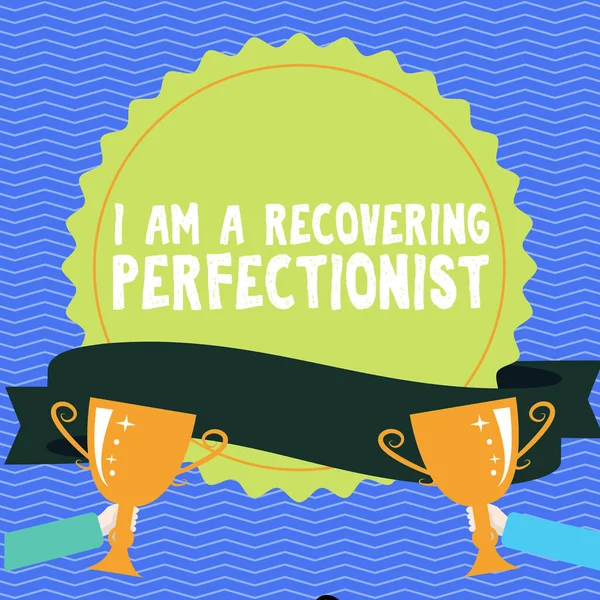Znak Tekstowy Pokazujący Jestem Perfekcjonistą Słowo Obsesyjne Odzyskiwanie Zaburzeń Kompulsywnych — Zdjęcie stockowe