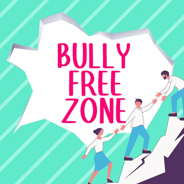 Testo Calligrafia Bully Free Zone Concetto Significato Essere Rispettosi Altri — Foto Stock