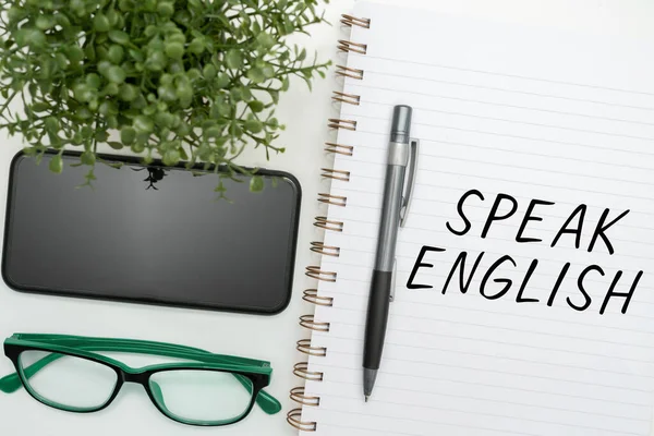 Handwriting Text Speak English Business Idea Study Another Foreign Language — Stock Photo, Image