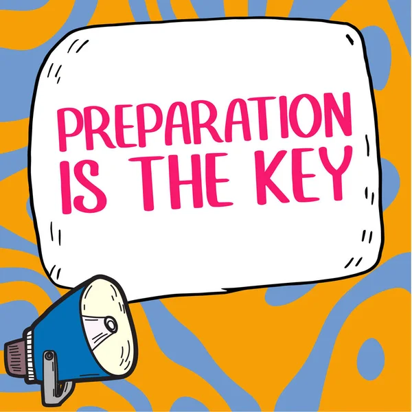 Sign Displaying Preparation Key Business Concept Action Making Something Ready — Foto Stock