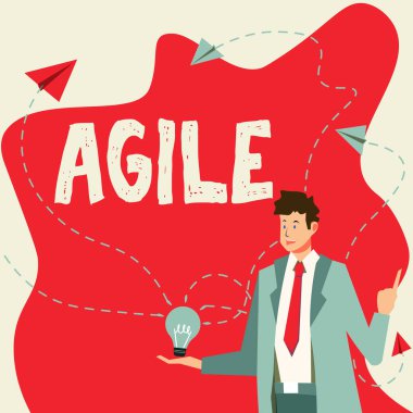 Text sign showing Agile, Concept meaning particular approach to project management that is utilized in software