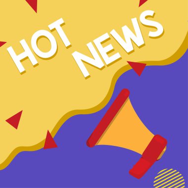 Writing displaying text Hot News, Business concept subject that experiences surge in popularity on social media