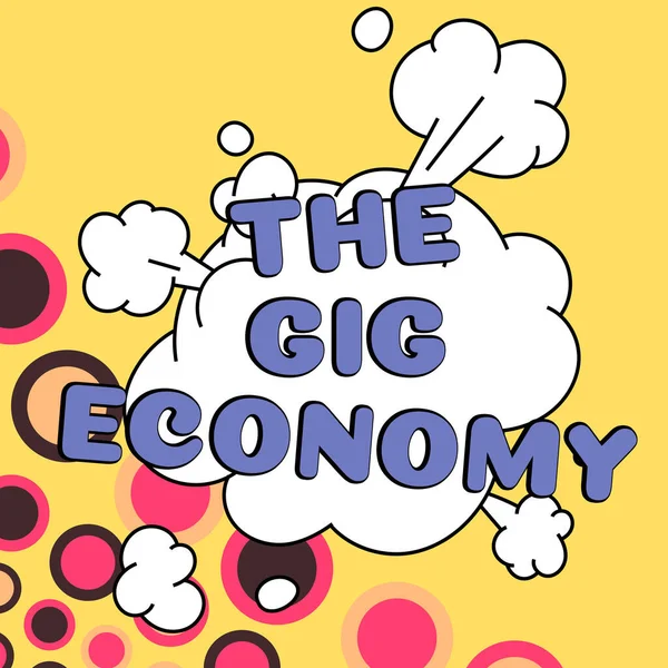 Ручне Написання Підпису Gig Economy Word Market Short Term Contract — стокове фото