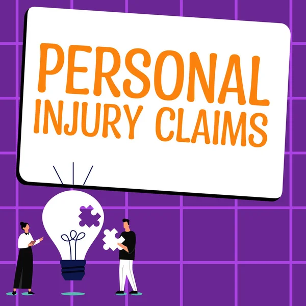 Text Caption Presenting Personal Injury Claims Conceptual Photo Being Hurt — Foto Stock