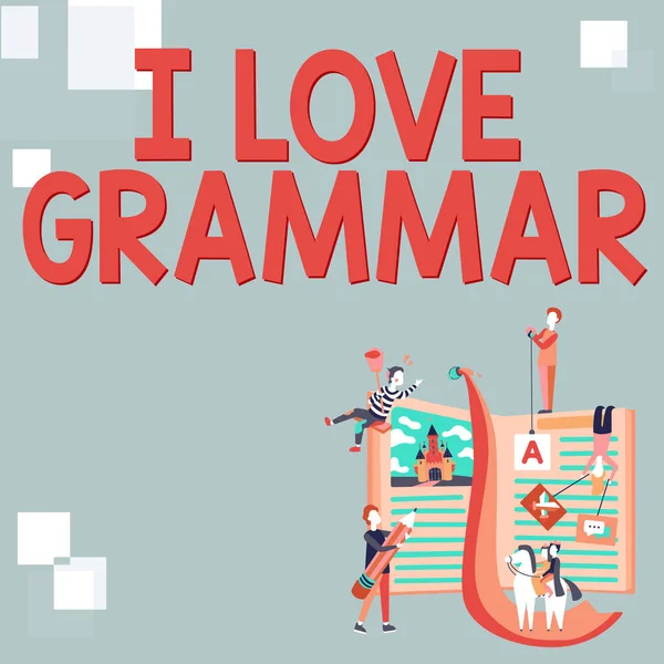Konceptuell Bildtext Love Grammatik Word Skrivet Beundran System Och Struktur — Stockfoto