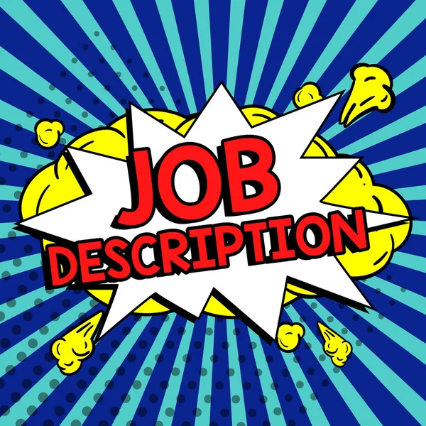 Inspirace Ukazující Znak Job Description Concept Meaning Dokument Popisující Povinnosti — Stock fotografie
