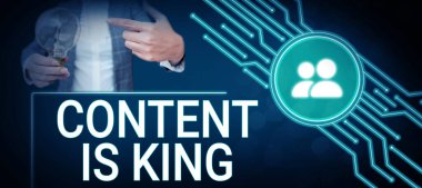 İlhamın içeriğini gösteren metin King, Business Showcase Content bugünün pazarlama stratejilerinin kalbi.