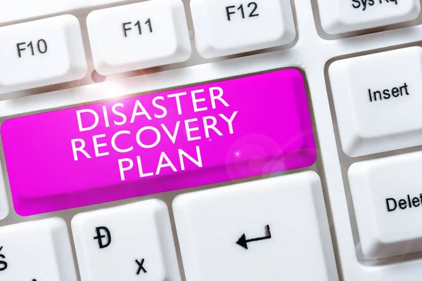 Sign displaying Disaster Recovery Plan, Concept meaning having backup measures against dangerous situation