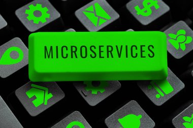 Microservices imzasını gösteren ilham kaynağı, Kavramsal Fotoğraf Yazılım Geliştirme Tekniği Tek Fonksiyon Modülü