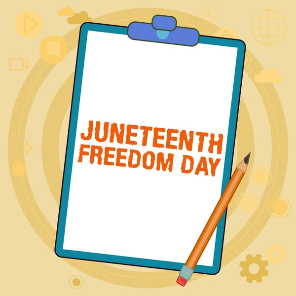 Writing Displaying Text Juneteenth Freedom Day Word Legal Holiday United — Foto Stock