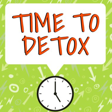 Diyet Beslenme Sağlığı Bağımlılığı Tedavisinin Detoks, İş Konsepti Anı İşaret Zamanı