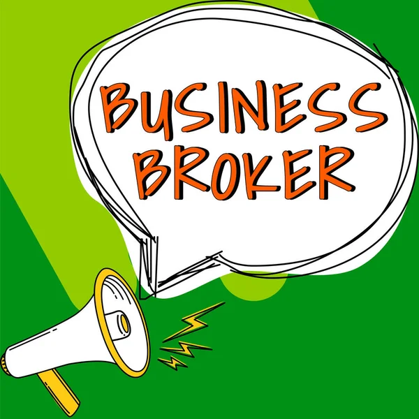 Texto Que Mostra Inspiração Business Broker Conceito Que Significa Publicar — Fotografia de Stock