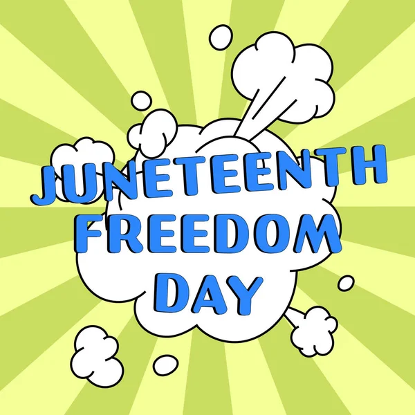 Написання Тексту Юнацький День Свободи Англ Juneteenth Freedom Day Юридичне — стокове фото