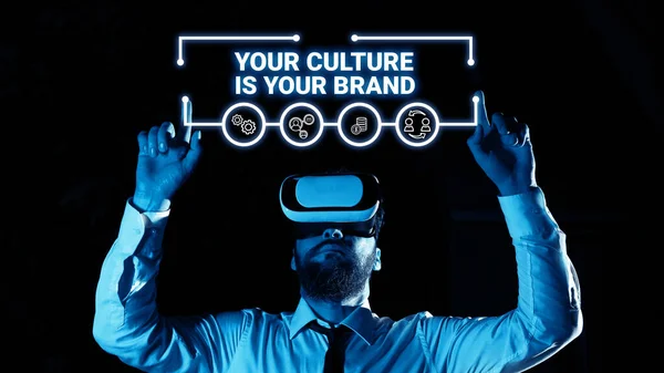 Text Caption Presenting Your Culture Your Brand Business Concept Knowledge — Fotografia de Stock