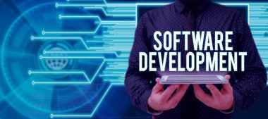 Hand writing sign Software Development, Conceptual photo software is created using a specific programming