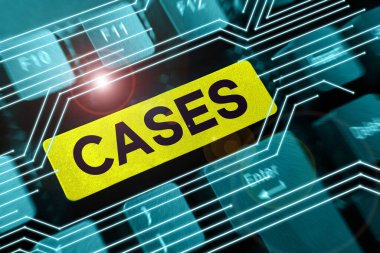 Text caption presenting Cases, Concept meaning Electronic Devices safety cover Breakage and shock protection