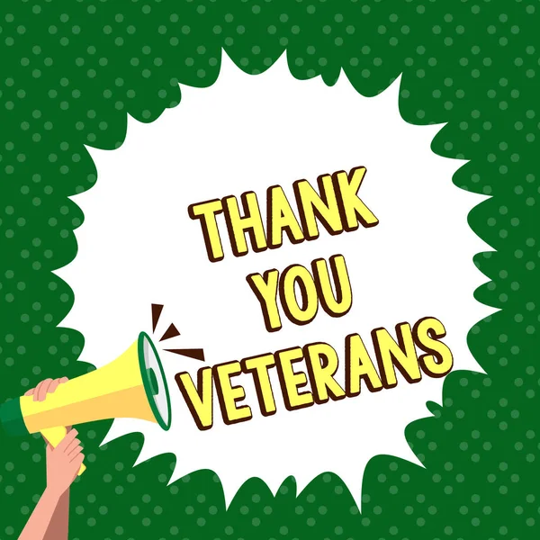 Text Showing Inspiration Thank You Veterans Word Written Expression Gratitude — Stock Photo, Image