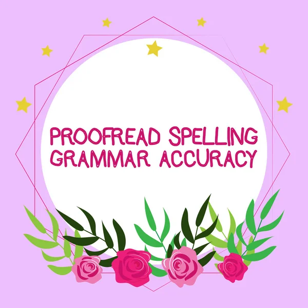 Text Showing Inspiration Proofread Spelling Grammar Accuracy Business Overview Reading — Stockfoto