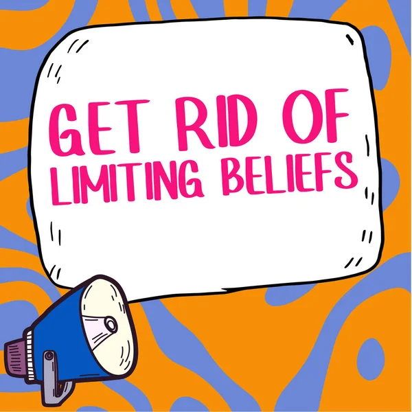 Text Showing Inspiration Get Rid Limiting Beliefs Internet Concept Remove — Foto Stock