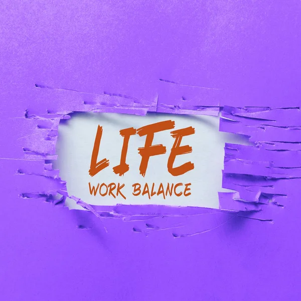 Sign displaying Life Work Balance, Concept meaning stability person needs between his job and personal time