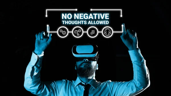 Text Sign Showing Negative Thoughts Allowed Business Approach Always Positive — Stok fotoğraf